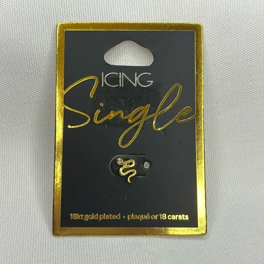 Icing Snake Single Earring Gold